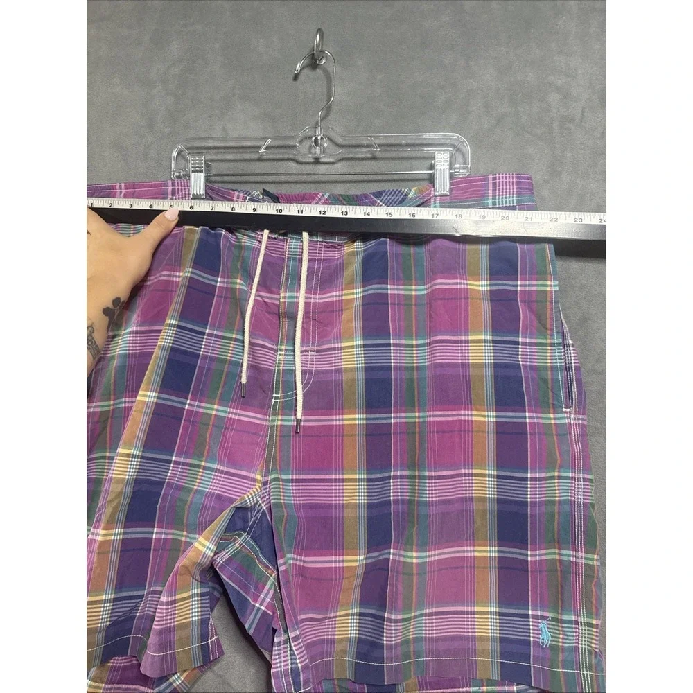 Polo Ralph Lauren Plaid Swim Trunks 3XB Plus Size Preppy Vintage Beach Pool